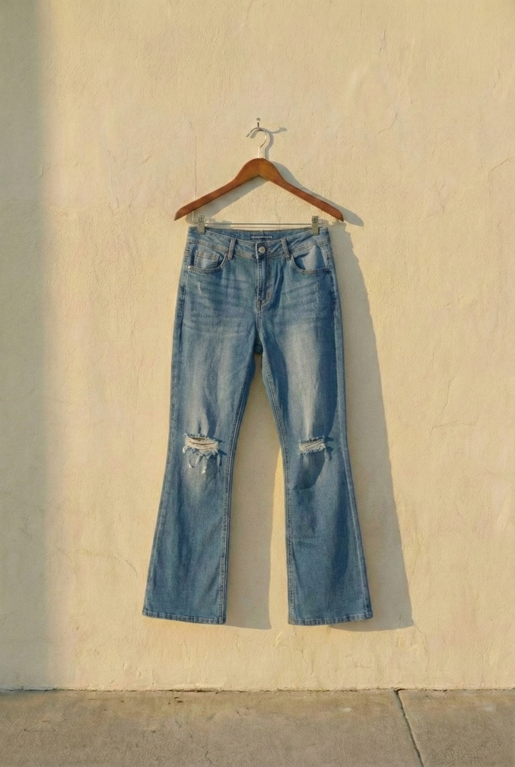 The Distressed Knee Flare Jean