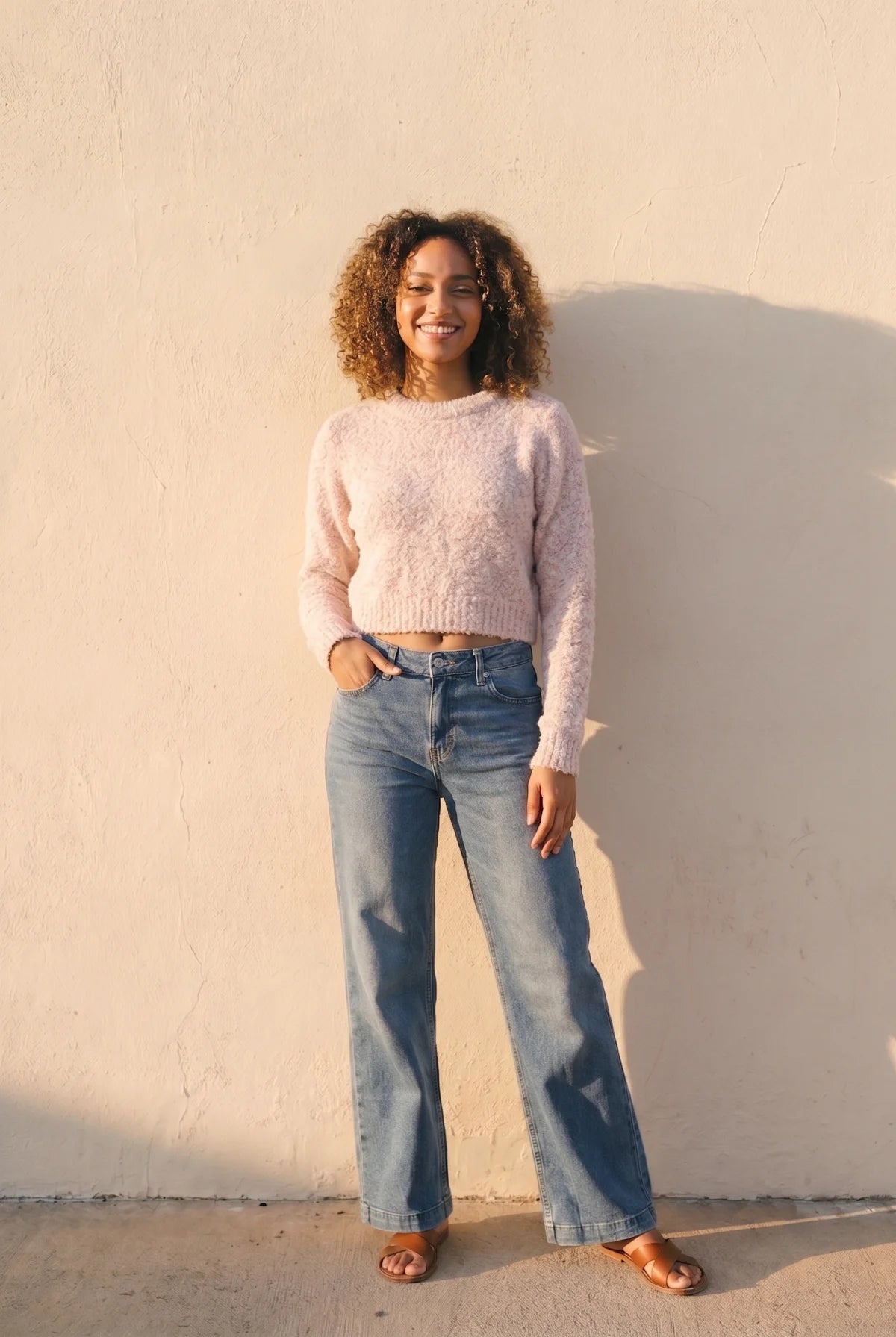 The Retro Blush Cropped Knit