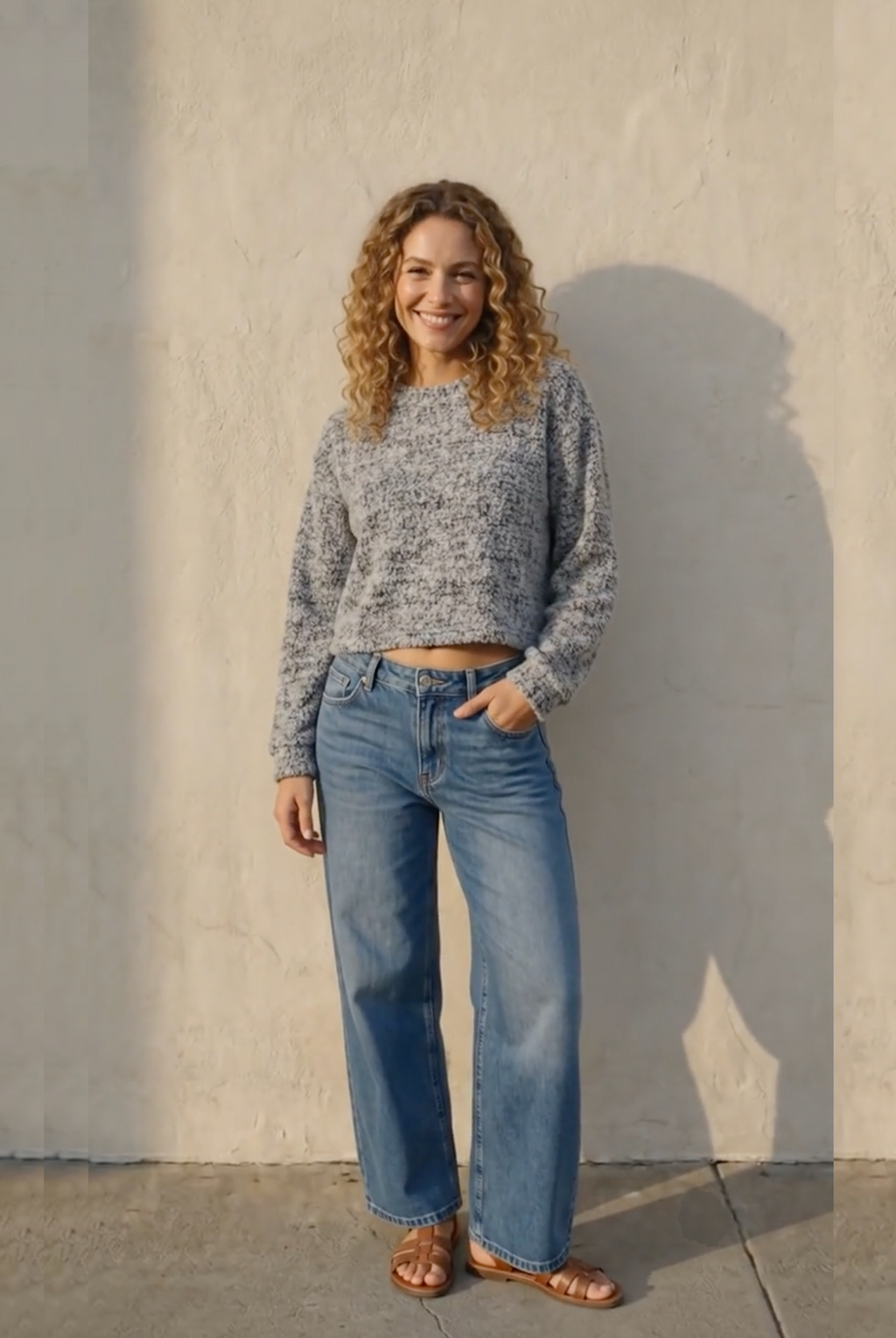 The Retro Salt & Pepper Cropped Knit